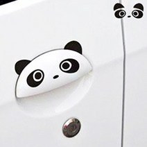 달자샵 1+1 귀여운 당황 판다 캐릭터 차량용 스티커 자동차 셀프 꾸미기, 2P, 블랙