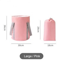 자취 욕조 반신욕조 접이식 휴대용 이동식 휴대용 발 담그는 양동이 발 세척 가방 야외 여행 단열 유형 기숙사 발 목욕 분지, 큰 분홍색