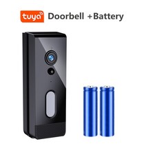 스마트 인터폰 Tuya 비디오 초인종 wifi 야외 도어 벨 방수 ip65 배터리 인터콤 스마트 홈 google alexa 무선 도어 폰 카메라, Option 2_미국 플러그
