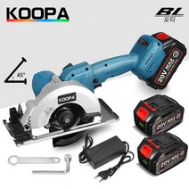 KOOPA TOOL 125mm 브러시리스 무선 원형 톱 전기 원형 톱 기계 0 ~ 45도 조정 가능한 톱 기계 전동 공구, 배터리 1개, 1개