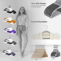 리쎌 공간절약 논슬립 어깨뿔방지 코드 상의 나시 고강도 옷걸이 10ea, 오렌지 10ea, 10개