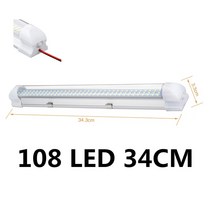 72/108 LED 12V 24V 자동차 인테리어 라이트 바 RV 캠핑카 보트 밴 트럭 트럭 캐 러 밴에 대 한 스위치 독, 05 108 LED 34CM_03 4pcs