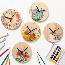 민화 원목 시계 만들기 5종. 무브먼트(부품) 포함 /DIY, 도안없음