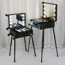LED 메이크업 캐리어 가방 상자 출장 파우치 뷰티, 22인치 2색 수동 LED전구(브래킷 제외)