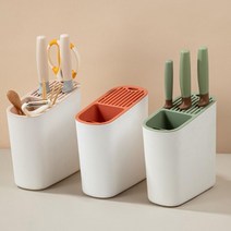 나이트 물빠짐 레트로 칼보관함 박스 주방정리 칼집, 1개, 2칼꽂이-화이트그린