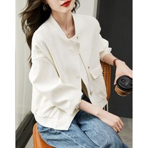 XWI 2023 년 봄계절 긴 소매 지퍼 드롭숄더 디자인 캐쥬얼 스타일리쉬 솔리드 무지 근육과 이감 코트 여성