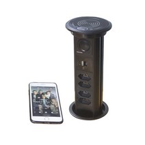 브라질 플러그 전동 자동 팝업 전기 소켓 24 전원 콘센트 2 USB A C 충전 포트 무선 충전기, 5.4 Plugs TypeC BT  100240V은
