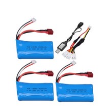 18650 7.4V 3000MAH lipo 배터리 2s Wltoys 12423 10428 12429 12401 12402 12402A RC 자동차 예비 부품 충전기 7.4V 20, 단일, 1개, 3pcs 3in1