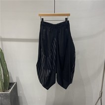 남자 치마 바지 팬츠 여름 일본 캐주얼 루즈 사무라이 성격 유행 브랜드 스트라이프 스티치 9 포인트 가랑이 하렘 퀼로트