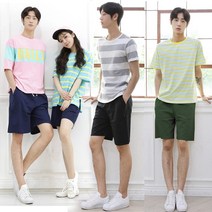 남녀공용 5부 린넨 바지 반바지 고무줄 밴딩 여름 시원한 바지