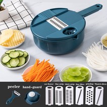 다기능 야채 커터 감자 슬라이서 요리 도구 12 1 Grater Gadgets 그라인딩 가정용 주방 액세서리, dark blue