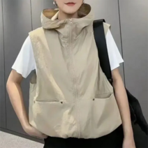 ~4XL까지 루즈핏 민소매 조끼 후드집업 바람막이 후드지퍼 베스트