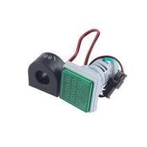 AC 60-500V 100A LED 디지털 3in1Voltmeter 전류계 Hertz HZ 신호등 220V 전압 미터 볼트 앰프 테스터 감지, 04 GREEN 3in1