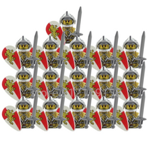 중국 호환레고 중세 군사 레고 성 레드 라이온 나이트 육군 빌딩 조립 미니 피규어 스파르타 블록, ax9809-b 16개