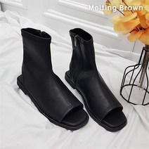 로즈블로썸 멜팅브라운 여성 캐주얼 토오픈 슬림핏 앵클부츠 2color (7417561)