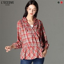 레코브 젤리 프릴 체크 블라우스