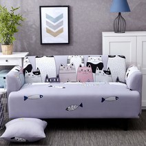 카페 소파 원목 인조가죽 쇼파 까페 의자2021 1/2/3/4 Seater 스트레치 격자 무늬 소파 슬리퍼 탄성, 16 16_01 1-Seat 90-140cm