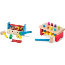 Melissa & Doug 테이크-롱 도구 키트 목조 건축 장난감24, 장난감 나무 장난감