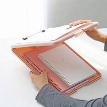수납형 클립 보드 파일 케이스 A4 서류 문서 화일 보관 홀더 메모 결재판 대학생 직장인 사무용품, 파스텔 옐로우