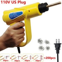 PVC용접기핫스테이플러 용접 건 휴대용 플라스틱 키트 자동차 범퍼 수리 도구 110 V 220V, 02 US Plug with 200 Pcs