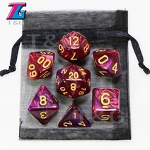 보드 게임 주사위 믹스 주사위 세트 가방 9 색 dnd rpg 휴대용 장난감 플라스틱 큐브 trpg d4 d6 d8 d10 d12 d20, 색상 04