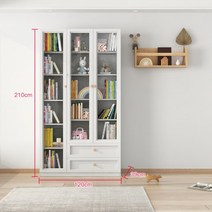 수납 거실 인테리어 책장 북유럽 미니멀리스트 거실용 목제 디스플레이 책장 사이드 테이블 옷장 선반 모듈식 가구, 1.6th floor 120 two