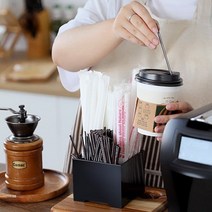 카페 매장 주방 테이크아웃 스트로우 스틱 디스펜서 일회용품 빨대 수납정리