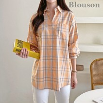 블루종세일 한정수량/패플단독 블루종 컬러플 체크 셔츠 긴팔 블라우스_B2103BL080A