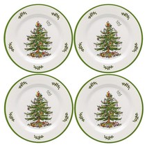 Spode 크리스마스 트리 멜라민 디너 접시 4개 세트