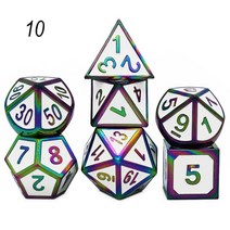 가정용게임기 휴대용 옛날 게임기 금속 주사위 세트 Rpg 게임 다면체 고체 테이블 아연 합금 디지털 D &amp, 09 10