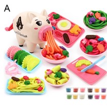 아이의 돼지 국수 기계 컬러 클레이 Plasticine 금형 도구 세트 무독성 수제 DIY 소년 소녀 놀이 주방 장난감, A, 1개