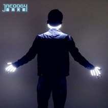 LED 발광 장갑 할로윈 바 클럽 형광 기계 댄스 공연 소품, 화이트 glasses gloves