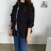 [비비애르] 루즈핏 허리 스트링 날개 바람막이 숏 점퍼 바스락 야상 가오리핏 케이프카라 봄여름