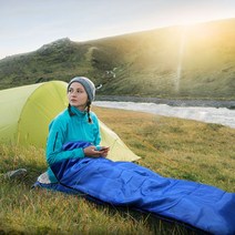 3계절 침낭 가벼운 캠핑 백패킹 하이킹 트래킹 기본형, 포포마켓스토어 블루 기본형, 본품