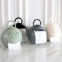 스마일 휴지케이스 두루마리 화장지 티슈케이스, 블랙, 1개