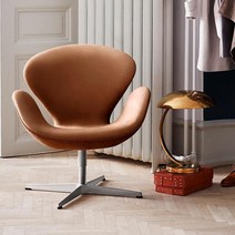 KIMK 인테리어 카페 편한 스완 윙 에그 의자 체어, E. 브라운 체어