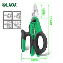 전동가위 충전 다목적 나무 전지 전기 laoa 6quot 와이어 커터 크림 퍼 스테인레스 와이어 스트리퍼 케이블 절단 압착 도구, 7인치 la119307