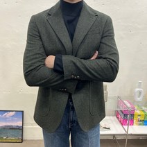 프리미엄 클래식 헤링본 울 자켓 (M~3XL)