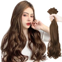 가발위드 붙임머리 엔디롱 웨이브 부분 가발 3피스 세트, 라이트브라운60cm