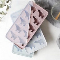 체리하우스 파스텔 실리콘 아이스몰드 북극곰 10구, 그레이
