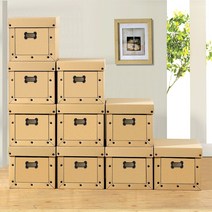 모던 종이 이사 공간 리빙 박스 플라스틱 수납 선물, 1개, 무지트렁크 5개