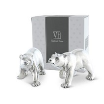 Vagabond House 백랍 금속 자연/야외/북극 북극곰 소금 및 후추 쉐이커 세트 높이 7.6cm(3인치) 395804