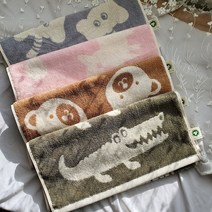 [코튼알리오]무형광 유기농 오가닉타올 동물캐릭터4장, 돼지4장, 4개