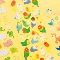트윙클 모란앵무 칼선 스티커