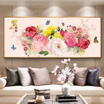 Zhangzhou Guoxing아름답고 화려한 고급 부귀 모란꽃 대형 보석십자수 목단화 돈들어오는 AB 비즈 그림 보석퍼즐, 120x60cm