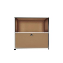 USM 우드 판넬 철제 수납장 1x2 베이지 하단 도어, 그레이