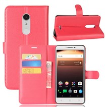Alcatel a3 xl 용 alcatel u5 10 개/몫 lychee wallet 가죽 케이스 스탠드 카드 홀더, [03] 브라운