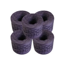 오키도키공방 뜨개실 종이실 라피아실 칼라끈 90m 95g X 5개, 23_G87 보라색  X 5개