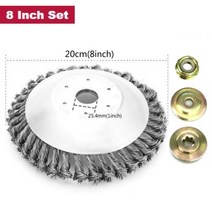 열선커터기 우드락커터기 스티로폼커터기 150mm200mm 스틸 와이어 트리머 헤드 잔디 브러시 먼지 제거 제초 플레이트 기어 박스 잔디 깎는 기계 용 고정 키트, 8인치 키트
