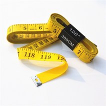 150cm/60inch 블랙 휴대용 테이프 측정 바디 측정 눈금자 바느질 재단사 미니 소프트 플랫 눈금자 센티미터 미터 측정 테이프, 3m 120인치 화이트